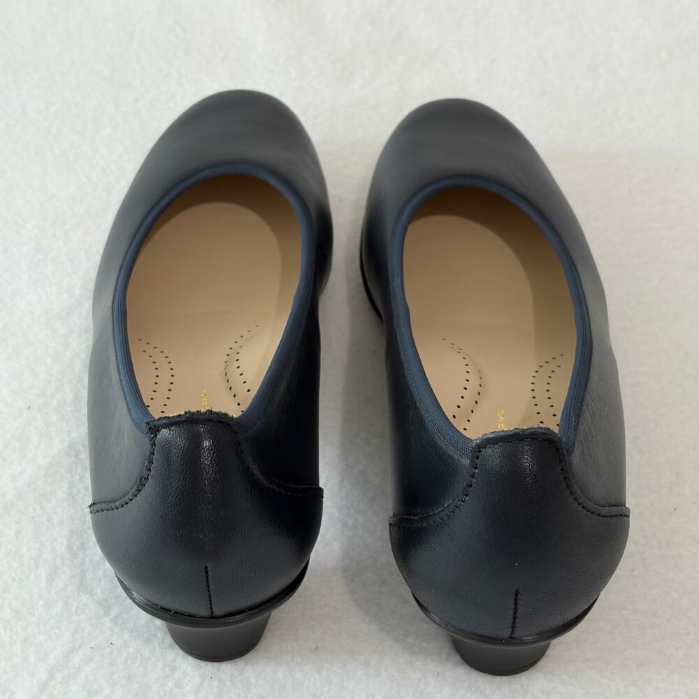 SAS Dress Shoes Womens 7.5 Dark Blue Block Low Heel Round Toe Cushioned Comfort - Picture 10 of 13